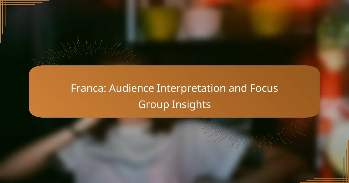 Franca: Audience Interpretation and Focus Group Insights