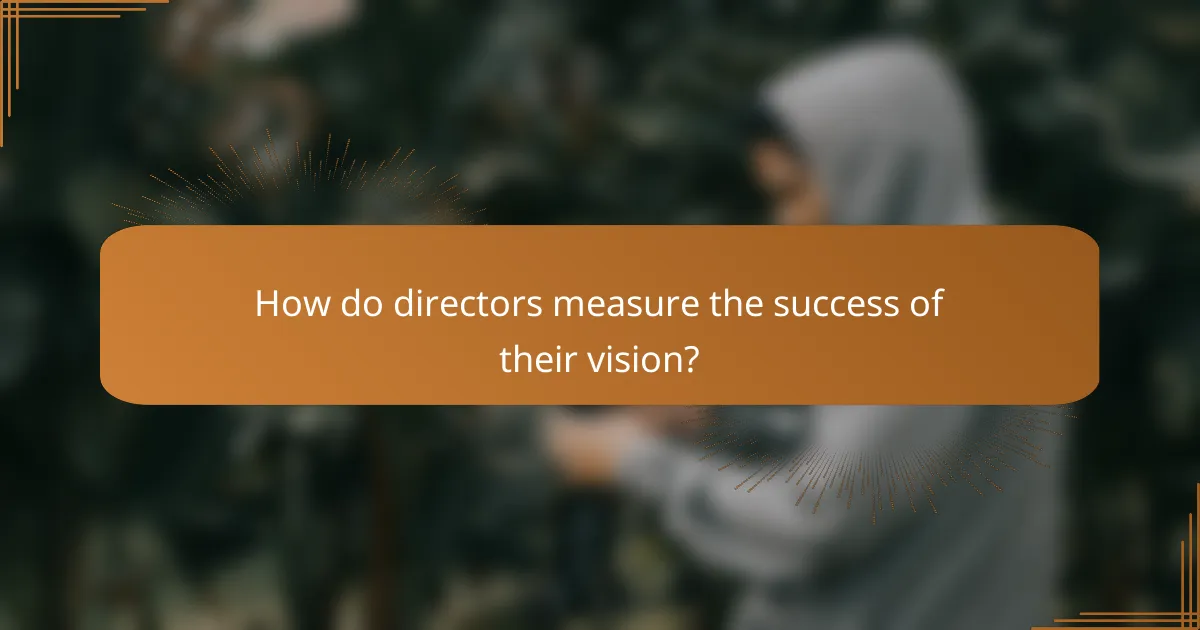 How do directors measure the success of their vision?