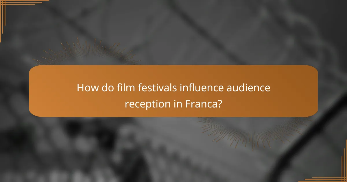 How do film festivals influence audience reception in Franca?