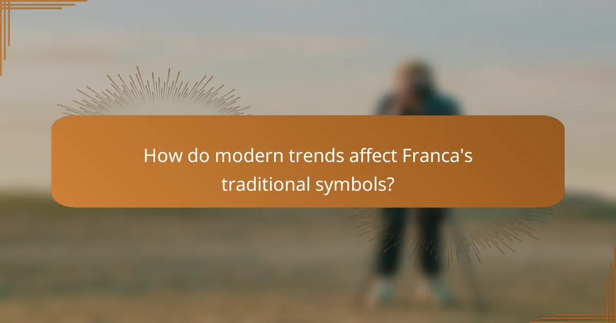 How do modern trends affect Franca's traditional symbols?