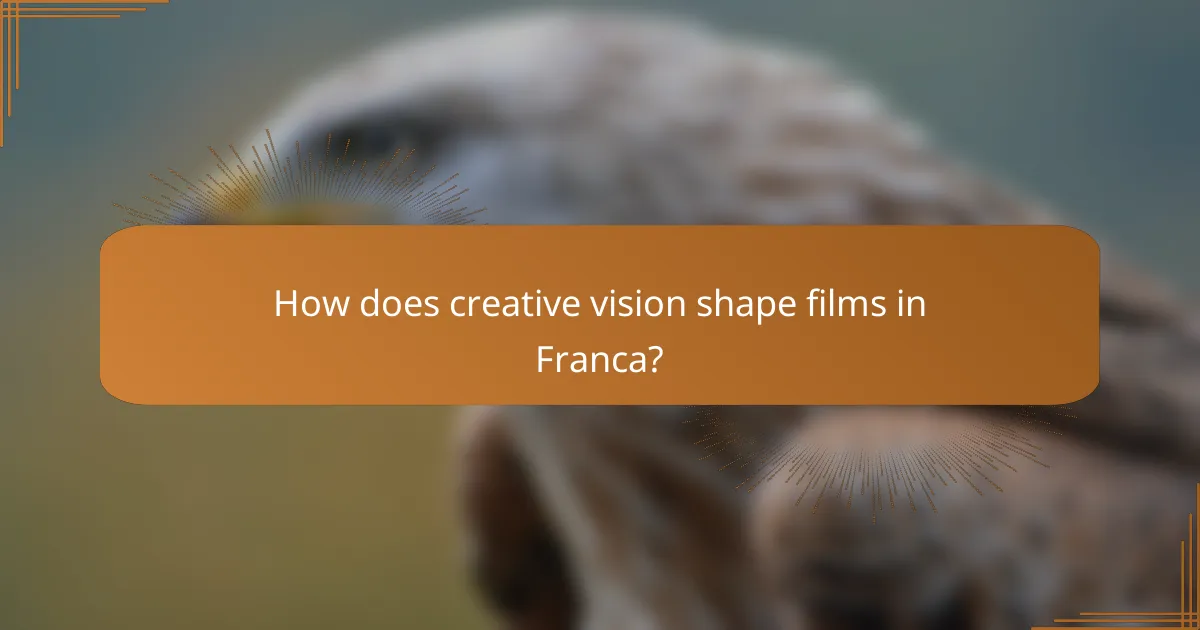How does creative vision shape films in Franca?