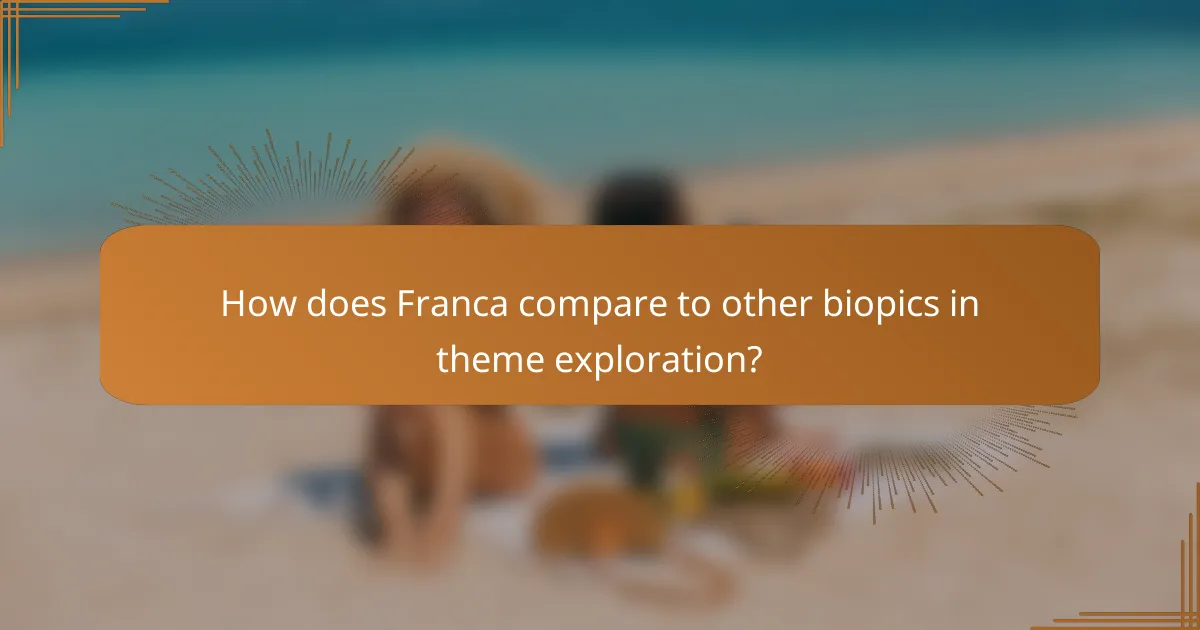 How does Franca compare to other biopics in theme exploration?