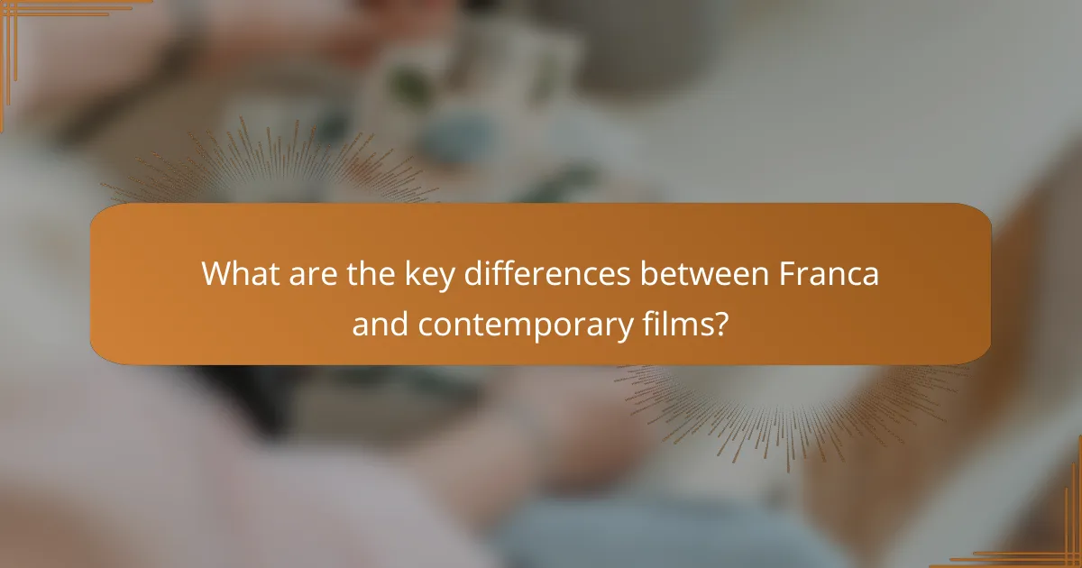 What are the key differences between Franca and contemporary films?