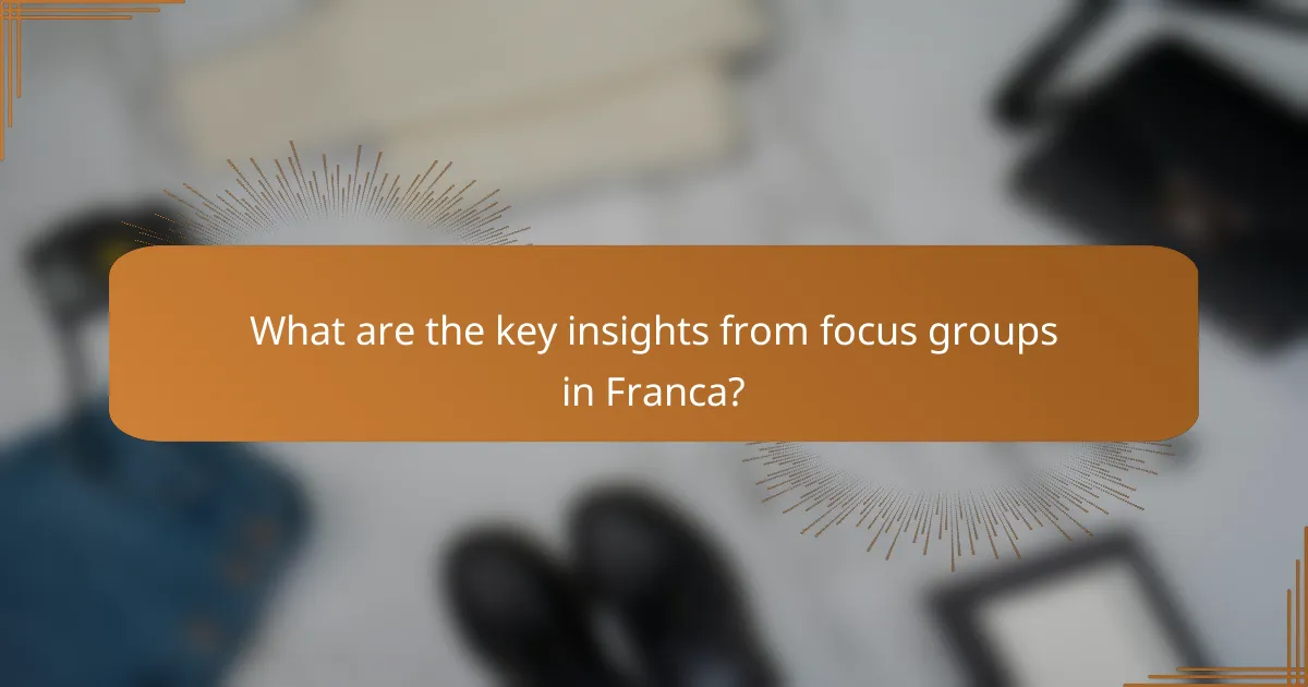 What are the key insights from focus groups in Franca?