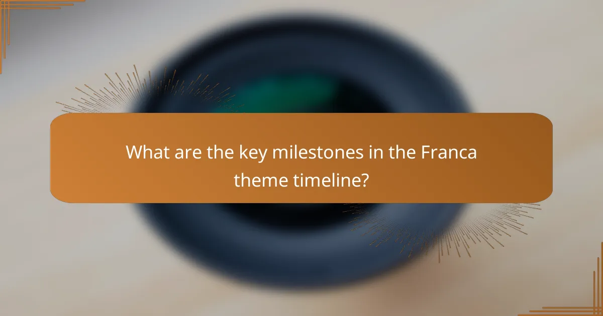 What are the key milestones in the Franca theme timeline?