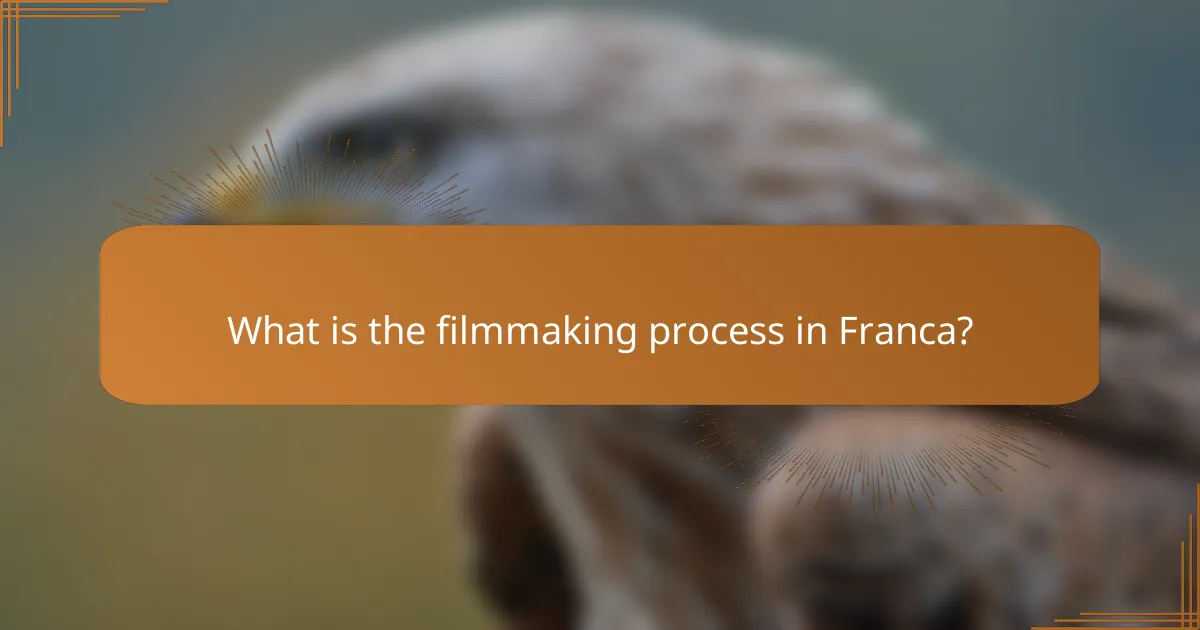 What is the filmmaking process in Franca?