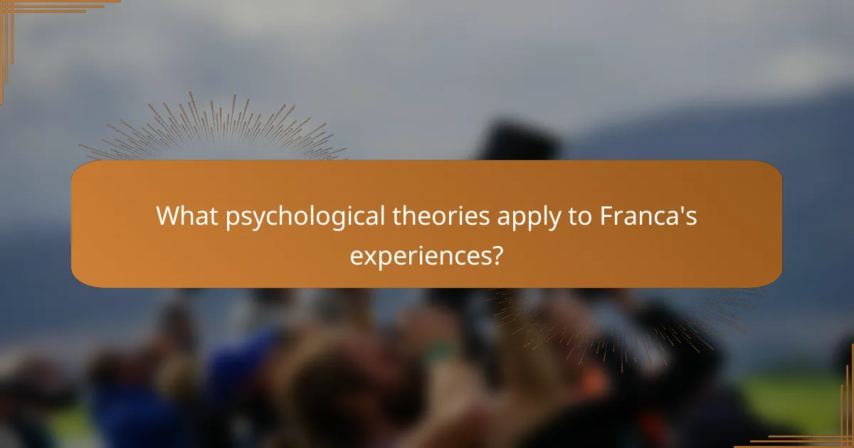What psychological theories apply to Franca's experiences?